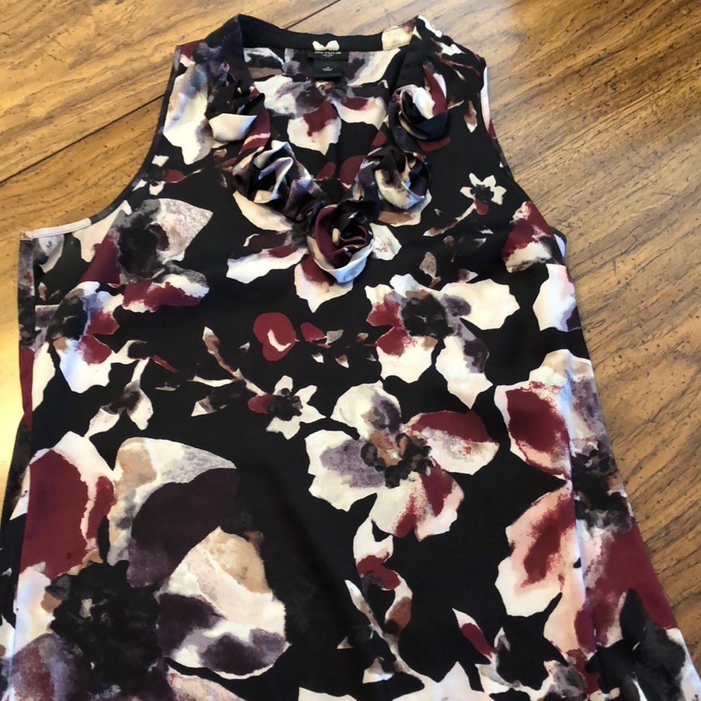 EUC Silky Ann Taylor Ruffle Blouse